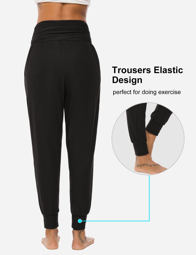 DIBAOLONG Womens Yoga Sweatpants Loose Workout Joggers Pants Comfy Lounge Pants with Pockets Black XL - Image 5